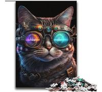 Puzzle per adulti 2000 vetri colorati Gatto Attività stimolanti Giochi per famiglie Fai da te Giocattolo per decorazioni murali per la casa Regali 70x100cm