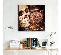 Puzzle Per Adulti 20x20 cm,120 pezzi puzzle per adulti, Regalo DIY Puzzles, Collezione Educativo Classico Creativo puzzles - Orologio da tasca retrò con teschio