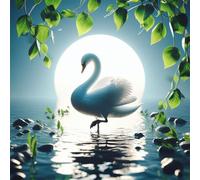 Puzzle Per Adulti 28x28 cm,200 pezzi puzzle per adulti, Regalo DIY Puzzles, Collezione Educativo Classico Creativo puzzles - Luna del lago dei cigni