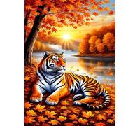 Puzzle per Adulti 30 Pezzi, Tigre della foglia d'acero del lago puzzle per adulti Intrattenimento Creativo, Gioco Impegnativo Giocattoli Decorazioni per la Famiglia