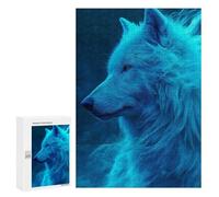Puzzle Per Adulti 300 PCS Blue Wolf Art Print Puzzle Per Adulti Puzzle Difficile Sfida Difficile E Sfida Rompicapo Giochi Per Famiglie 300 PCS