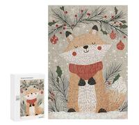 Puzzle Per Adulti 300 PCS Christmas Fox Illustration Puzzle Per Adolescenti Giochi Per Famiglie Difficile Difficile Per È Ideale Come Regalo 300 PCS