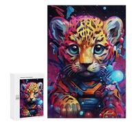 Puzzle Per Adulti 300 PCS Cyber Leopard in Space Suit Puzzle Per Adolescenti Migliora La Memoria Difficile Da Completare Gioco Divertente Per Tutta La Famiglia 300 PCS