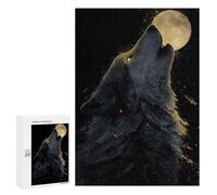 Puzzle Per Adulti 300 PCS Howling Wolf at The Moon Puzzle Giocattolo Decorazione Da Parete Ma Divertente E Umoristico Interazione Genitore-figlio 300 PCS