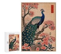 Puzzle Per Adulti 300 PCS Peacock Bird Cherry Blossom Puzzle Per Adulti Gioco Rompicapo Regali Per Donne Regali Per Amici E Familiari 300 PCS