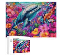 Puzzle Per Adulti 300 PCS Puzzle Colorful Underwater Paradise with Dolphin Puzzle Giochi Divertenti Ma Divertenti E Umoristici Regali Unici Per Compleanno E Natale 300 PCS