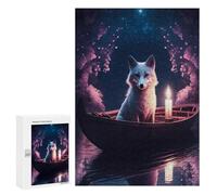 Puzzle Per Adulti 300 PCS Puzzle Fox in A Boat with Candle Puzzle Giochi Divertenti Ma Divertenti E Umoristici Regali Unici Per Compleanno E Natale 300 PCS