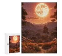 Puzzle Per Adulti 300 PCS Puzzle Full Moon Over Mountain Puzzle Gioco Rompicapo Un'opera D'arte Regali Di Compleanno E Unici 300 PCS