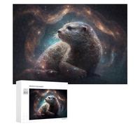 Puzzle Per Adulti 300 PCS Puzzle Galactic Otter A Cosmic Creature Puzzle Gioco Rompicapo Un'opera D'arte Regali Di Compleanno E Unici 300 PCS