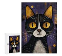 Puzzle Per Adulti 300 PCS Puzzle Happy Black And White Cat Puzzle Per Adolescenti Gioco Pratico Gara Di Velocità Delle Mani Interazione Genitore-figlio 300 PCS