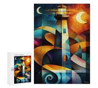 Puzzle Per Adulti 300 PCS Puzzle Modern Cubism Lighthouse Puzzle Per Adolescenti Gioco Pratico Gara Di Velocità Delle Mani Interazione Genitore-figlio 300 PCS