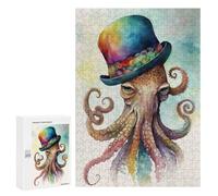 Puzzle Per Adulti 300 PCS Puzzle Octopus in Watercolor Puzzle Gioco Rompicapo Un'opera D'arte Regali Di Compleanno E Unici 300 PCS