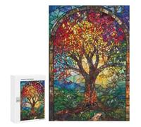 Puzzle Per Adulti 300 PCS Puzzle Stained Glass Tree Puzzle Per Adulti Giochi Per Famiglie Difficili Difficili Un'ottima Idea Come Regalo Per Tutta La Famiglia 300 PCS