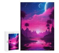 Puzzle Per Adulti 300 PCS Puzzle Sunset Synthwave Reverie Puzzle Gioco Rompicapo Un'opera D'arte Regali Di Compleanno E Unici 300 PCS