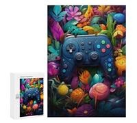 Puzzle Per Adulti 300 PCS Puzzle Video Game Controller in A Floral Paradise Puzzle Per Adulti Giochi Per Famiglie Difficili Difficili Un'ottima Idea Come Regalo Per Tutta La Famiglia 300 PCS