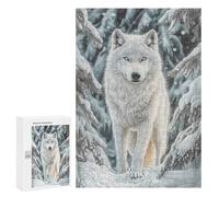 Puzzle Per Adulti 300 PCS Puzzle White Wolf in Winter Forest Puzzle Gioco Rompicapo Un'opera D'arte Regali Di Compleanno E Unici 300 PCS