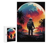 Puzzle Per Adulti 300 PCS Space Explorer on Exotic Beach Puzzle Per Adulti Gara Di Velocità Manuale Interazione Genitore-figlio Ideale Come Regalo Per Tutta La Famiglia 300 PCS