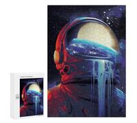 Puzzle Per Adulti 300 PCS Space Helmet with Earth View Puzzle Per Adulti Puzzle Difficile Sfida Difficile E Sfida Rompicapo Giochi Per Famiglie 300 PCS