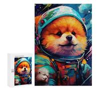 Puzzle Per Adulti 300 PCS Space Pomeranian Adventure -1 Puzzle Per Adolescenti Migliora La Memoria Difficile Da Completare Gioco Divertente Per Tutta La Famiglia 300 PCS