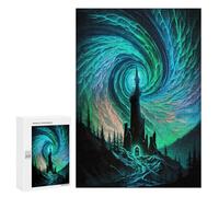 Puzzle per Adulti 300 PCS Spiral Aurora Castle Puzzle per Adolescenti Gioco Di Ingegneria Analisi E Logica 300 PCS