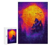 Puzzle Per Adulti 300 PCS Spooky Haunted House Scene-1 Puzzle Per Adulti Puzzle Difficile Sfida Difficile E Sfida Rompicapo Giochi Per Famiglie 300 PCS