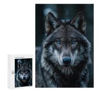 Puzzle Per Adulti 300 PCS Wolf with Blue Eyes Puzzle Per Adolescenti Migliorano La Memoria Allena Il Cervello E Le Mani Regali Antistress 300 PCS
