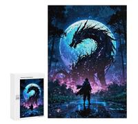 Puzzle per adulti 300 pezzi Moonlit Dragon Confrontation puzzle per adolescenti, gioco di pensiero, analisi e logica 300 pezzi