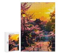 Puzzle per adulti 300 pezzi Sunset Pagoda puzzle per adulti, giochi di pensiero, regali per donne, regali per amici e familiari 300 pezzi
