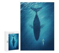 Puzzle per adulti 300 pezzi Whale and Kayak Underwater Encounter Puzzle per adulti - Pratico gioco per promuovere la memoria - Idea regalo per amici e familiari 300 pezzi