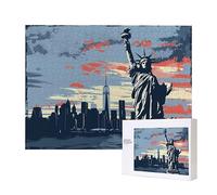 Puzzle per Adulti 3000 Pezzi, Statua della Libertà si Incastra Perfettamente Lettere sul Retro Senza Polvere, Idea Regalo per Uomini Donne e Anziani, Puzzle di Legno per la Decore di Interni E-812