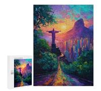 Puzzle Per Adulti 500 PCS Christ The Redeemer Sunset Puzzle Per Adolescenti Migliora La Memoria Difficile Da Completare Gioco Divertente Per Tutta La Famiglia 500 PCS