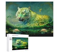 Puzzle Per Adulti 500 PCS Enchanted Tiger in A Lush Garden Puzzle Per Adulti Gioco Pratico Decorazione Da Parete Regalo Di Compleanno E Unico 500 PCS
