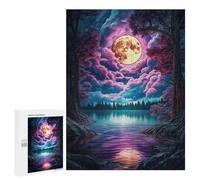 Puzzle Per Adulti 500 PCS Full Moon Over Lake Puzzle Per Adolescenti Giochi Per Famiglie Difficile Difficile Per È Ideale Come Regalo 500 PCS