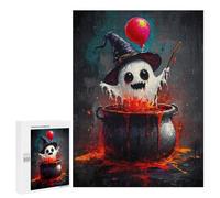 Puzzle Per Adulti 500 PCS Ghostly Witch in Cauldron Puzzle Per Adulti Giocattoli Antistress Migliora La Memoria Regali Di Compleanno E Unici 500 PCS