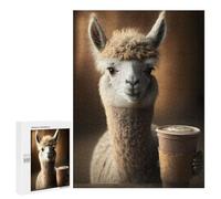 Puzzle Per Adulti 500 PCS Llama Drinks Coffee Puzzle Per Adolescenti Giochi Rilassanti Regali Per Donne Regali Unici Per Compleanno E Natale 500 PCS