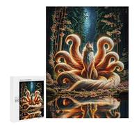 Puzzle Per Adulti 500 PCS Nine-Tailed Fox in Forest Puzzle Per Adolescenti Migliora La Memoria Difficile Da Completare Gioco Divertente Per Tutta La Famiglia 500 PCS