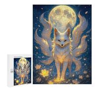 Puzzle Per Adulti 500 PCS Nine-tailed Fox Under The Moon Puzzle Per Adolescenti Migliora La Memoria Difficile Da Completare Gioco Divertente Per Tutta La Famiglia 500 PCS