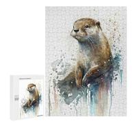 Puzzle Per Adulti 500 PCS Otter Joy Watercolor Puzzle Per Adulti Gioco Rompicapo Regali Per Donne Regali Per Amici E Familiari 500 PCS