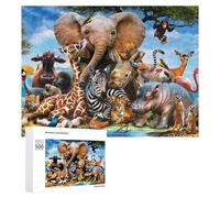 Puzzle Per Adulti 500 PCS Puzzle African Safari Wildlife Gathering Puzzle Gioco Rompicapo Un'opera D'arte Regali Di Compleanno E Unici 500 PCS