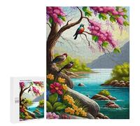Puzzle Per Adulti 500 PCS Puzzle Birds And Blossoms by The River Puzzle Per Adolescenti Gioco Pratico Gara Di Velocità Delle Mani Interazione Genitore-figlio 500 PCS