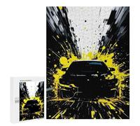 Puzzle Per Adulti 500 PCS Puzzle Black Car with Yellow Splatter Effect Puzzle Per Adolescenti Gioco Pratico Gara Di Velocità Delle Mani Interazione Genitore-figlio 500 PCS