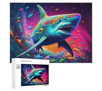 Puzzle Per Adulti 500 PCS Puzzle Colorful Shark Underwater Scene Puzzle Gioco Rompicapo Un'opera D'arte Regali Di Compleanno E Unici 500 PCS