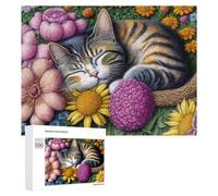 Puzzle Per Adulti 500 PCS Puzzle Floral Dreams Cat Nap Puzzle Gioco Rompicapo Un'opera D'arte Regali Di Compleanno E Unici 500 PCS