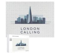 Puzzle Per Adulti 500 PCS Puzzle London Calling Skyline Illustration Puzzle Gioco Rompicapo Un'opera D'arte Regali Di Compleanno E Unici 500 PCS