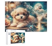 Puzzle Per Adulti 500 PCS Puzzle Magical Night Puppy Dreamscape Puzzle Gioco Rompicapo Un'opera D'arte Regali Di Compleanno E Unici 500 PCS