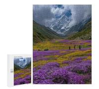 Puzzle Per Adulti 500 PCS Puzzle Mountain Valley Flowers Hike Puzzle Per Adolescenti Taglio Di Precisione Interazione Genitore-figlio Bellissimo Gioco Di Design 500 PCS