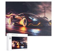 Puzzle Per Adulti 500 PCS Puzzle Neon Speed Future Racing Car Puzzle Gioco Rompicapo Un'opera D'arte Regali Di Compleanno E Unici 500 PCS