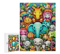 Puzzle Per Adulti 500 PCS Puzzle Rainbow Animal Parade Puzzle Gioco Rompicapo Un'opera D'arte Regali Di Compleanno E Unici 500 PCS