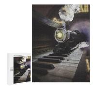 Puzzle Per Adulti 500 PCS Puzzle Steam Train Piano Keys Puzzle Per Adulti Gioco Rompicapo Analisi E Logica Interazione Genitore-figlio 500 PCS
