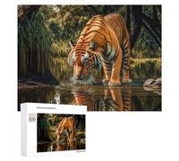 Puzzle Per Adulti 500 PCS Puzzle Tiger Reflection in Water Puzzle Giochi Divertenti Ma Divertenti E Umoristici Regali Unici Per Compleanno E Natale 500 PCS